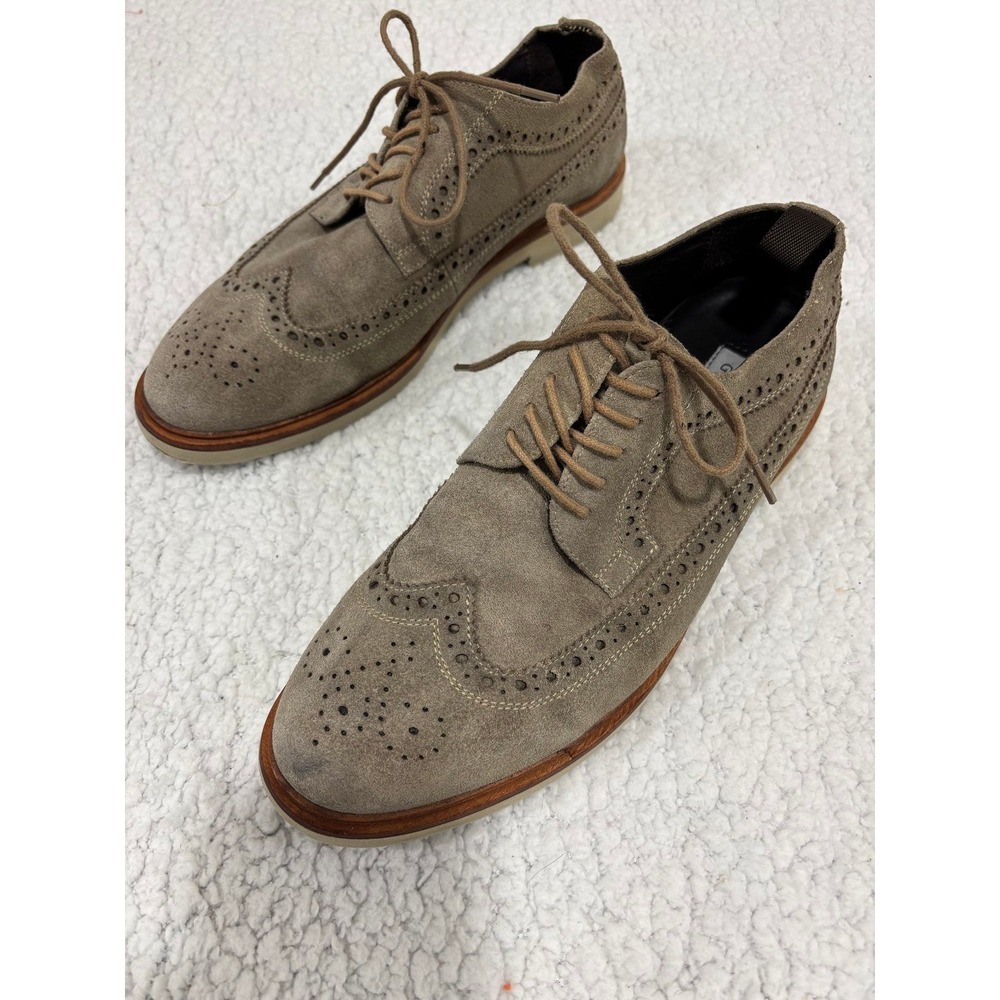 Gordon Rush 10 Taupe Suede Sampson‎ Wingtip Brogue Mens Shoes Casual Classic
